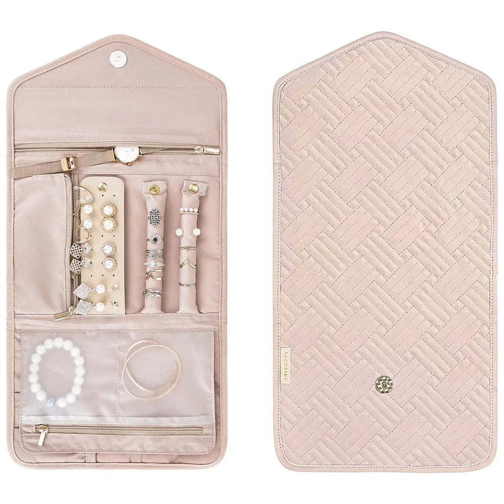 Vibe Geeks Roll Foldable Jewelry Case for Journey Travel Jewelry Organizer-3