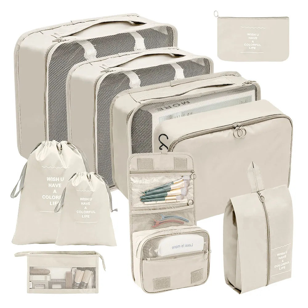Vibe Geeks 10 pcs/set Travel Cosmetic Compression Laundry Storage Bags-6