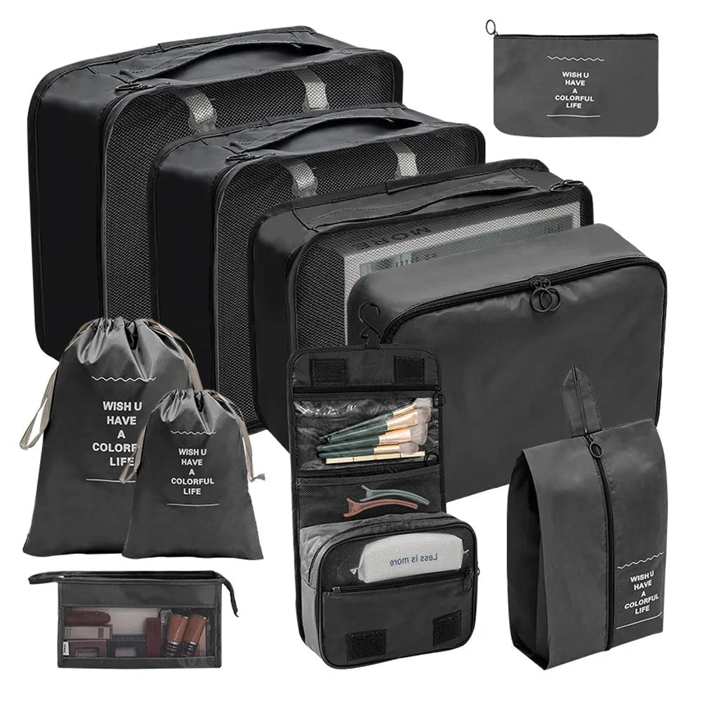 Vibe Geeks 10 pcs/set Travel Cosmetic Compression Laundry Storage Bags-5