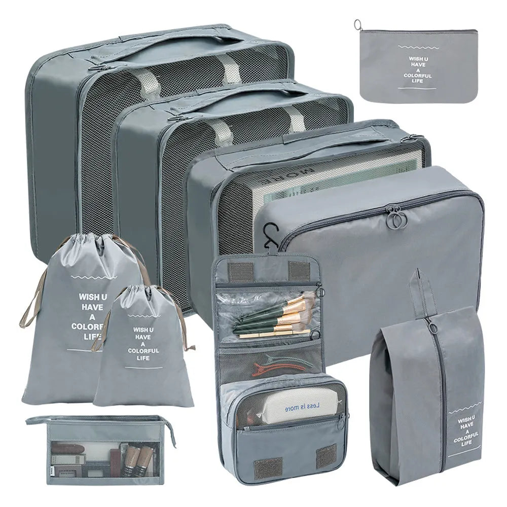 Vibe Geeks 10 pcs/set Travel Cosmetic Compression Laundry Storage Bags-7