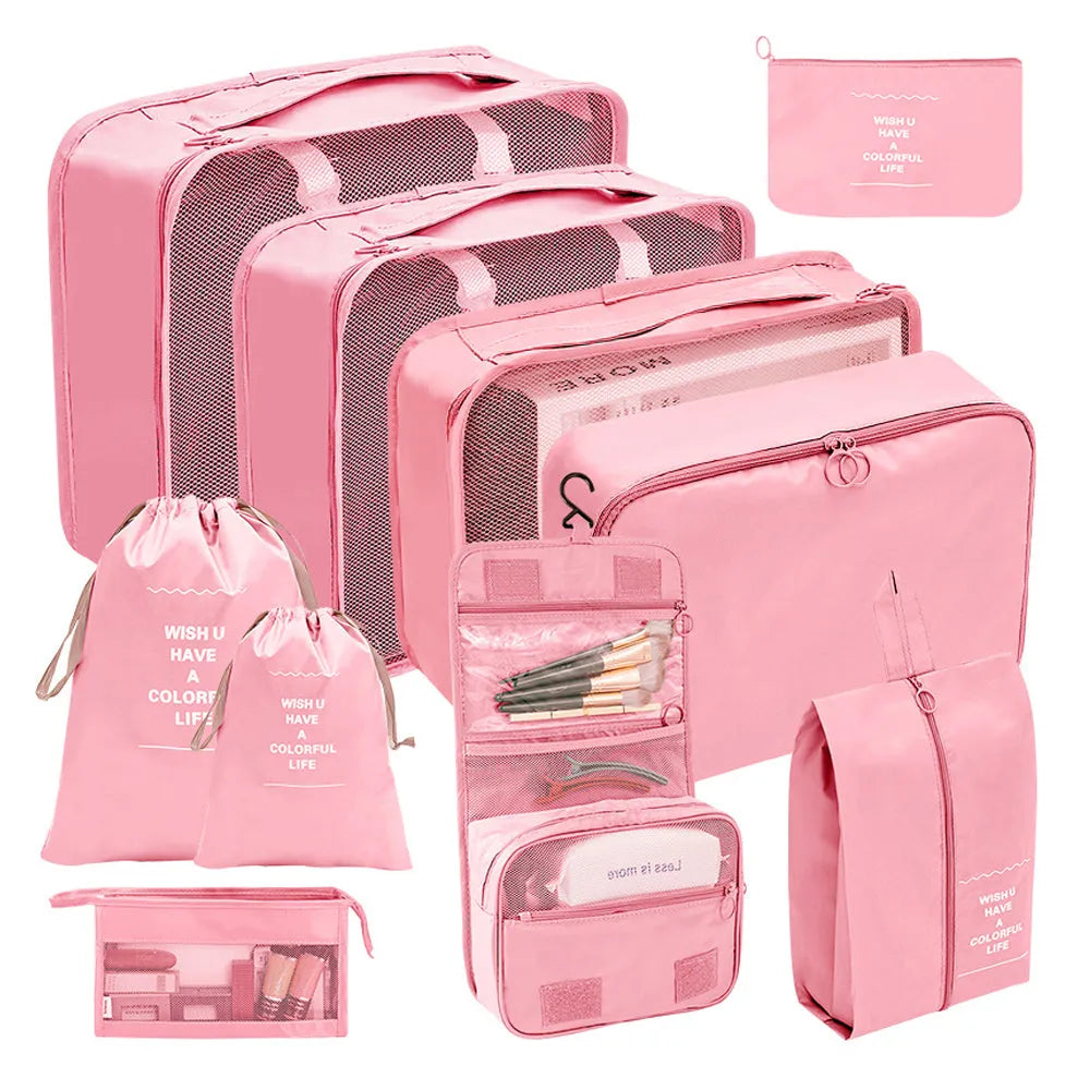 Vibe Geeks 10 pcs/set Travel Cosmetic Compression Laundry Storage Bags-10